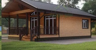 Проект одноэтажного дома из бруса с террасой - Строительство в Павлово от Строй-Пвв от 133731 руб.